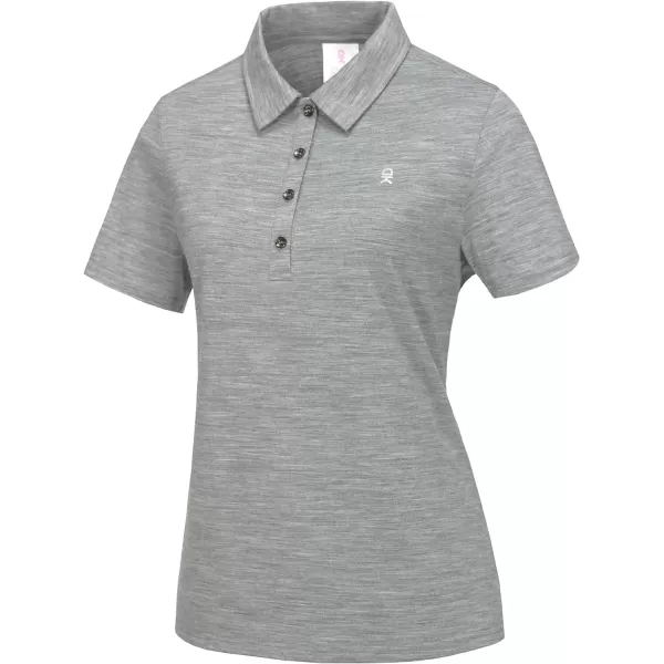 Little Donkey Andy Women's Golf Wool Polo Shirts Quick Dry T-Shirt Short Sleeve 4-Button Collared Sport Lightweight Tops