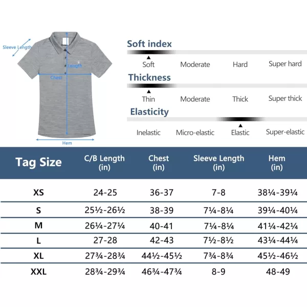 Little Donkey Andy Women's Golf Wool Polo Shirts Quick Dry T-Shirt Short Sleeve 4-Button Collared Sport Lightweight Tops