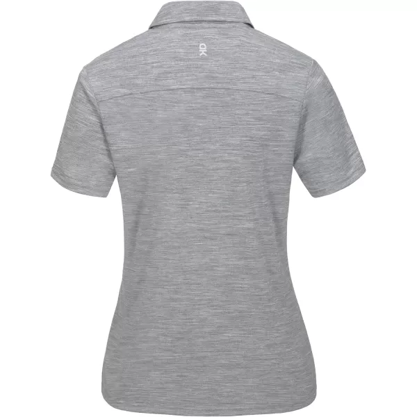 Little Donkey Andy Women's Golf Wool Polo Shirts Quick Dry T-Shirt Short Sleeve 4-Button Collared Sport Lightweight Tops