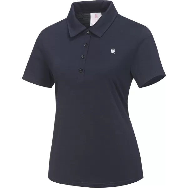 Little Donkey Andy Women's Golf Wool Polo Shirts Quick Dry T-Shirt Short Sleeve 4-Button Collared Sport Lightweight Tops
