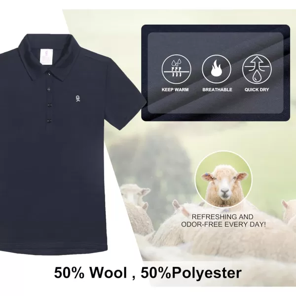 Little Donkey Andy Women's Golf Wool Polo Shirts Quick Dry T-Shirt Short Sleeve 4-Button Collared Sport Lightweight Tops