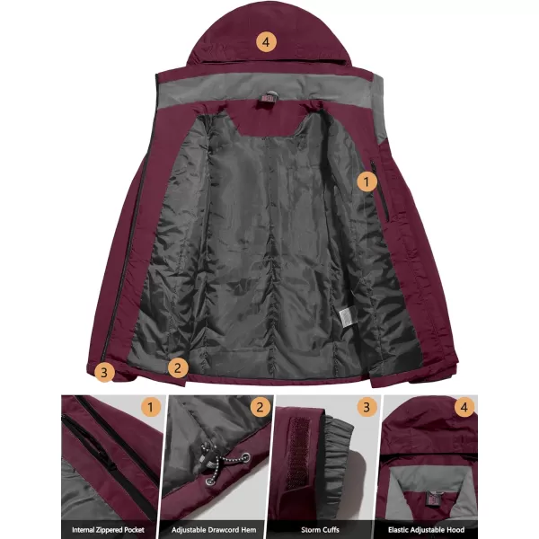 Little Donkey Andy Women's Insulated Jacket with Hood, Windproof Winter Ski Hiking Jacket, Lightweight and Water-Repellent