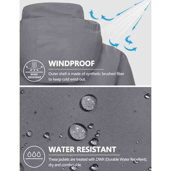 Little Donkey Andy Women's Insulated Jacket with Hood, Windproof Winter Ski Hiking Jacket, Lightweight and Water-Repellent