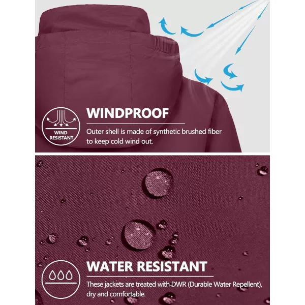 Little Donkey Andy Women's Insulated Jacket with Hood, Windproof Winter Ski Hiking Jacket, Lightweight and Water-Repellent