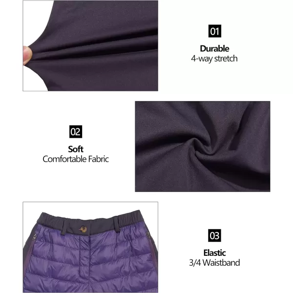 Little Donkey Andy Women's Lightweight Puffy Pants Puffer Quilted Ski Insulation Pants for Winter Snow