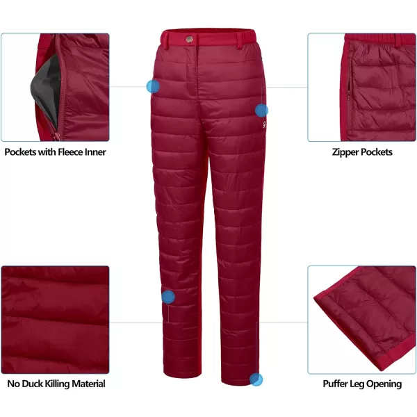 Little Donkey Andy Women's Lightweight Puffy Pants Puffer Quilted Ski Insulation Pants for Winter Snow