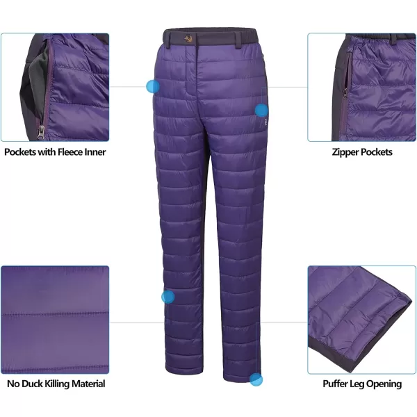 Little Donkey Andy Women's Lightweight Puffy Pants Puffer Quilted Ski Insulation Pants for Winter Snow