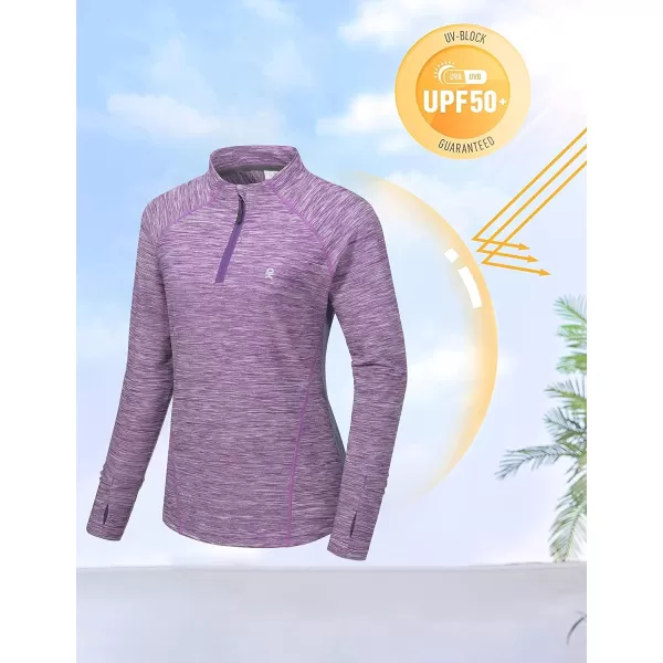 Little Donkey Andy Women's Lightweight Quarter Zip Pullover, UPF 50 Long Sleeve Athletic Shirts for Running Golf Workout