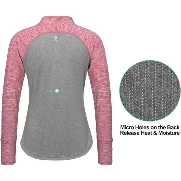 Little Donkey Andy Women's Lightweight Quarter Zip Pullover, UPF 50 Long Sleeve Athletic Shirts for Running Golf Workout