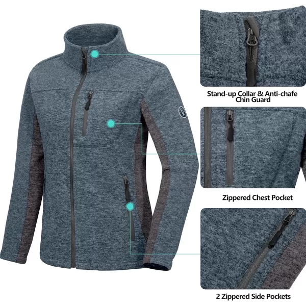 Little Donkey Andy Women's Lightweight Recycled Polar Fleece Hiking Jacket Full Zip Thermal Ski Travel Outerwear