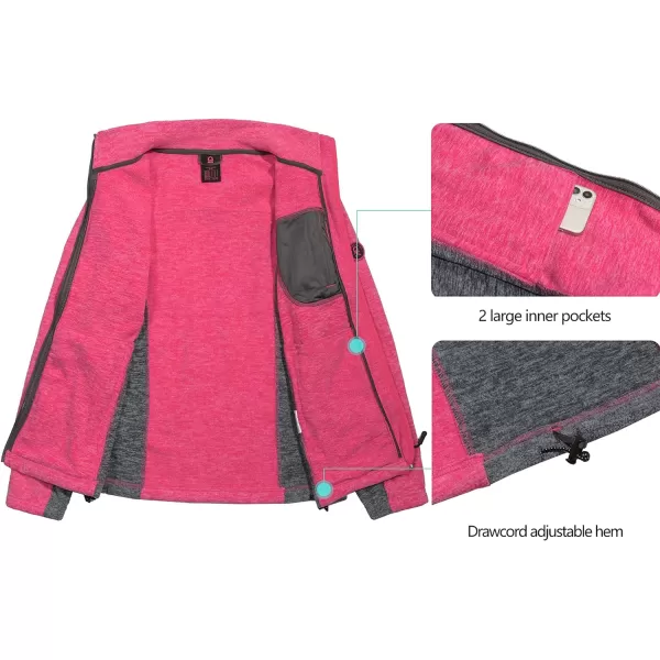 Little Donkey Andy Women's Lightweight Recycled Polar Fleece Hiking Jacket Full Zip Thermal Ski Travel Outerwear