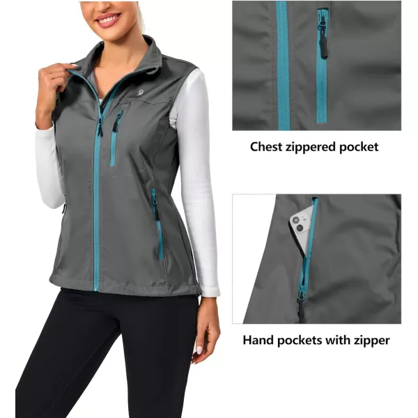 Little Donkey Andy Women's Lightweight Softshell Vest, Windproof Sleeveless Jacket for Runing, Hiking, Cycling, Golf