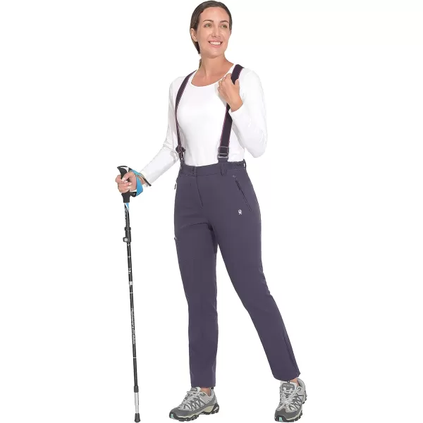 Little Donkey Andy Women's Skiing Bibs Fleece Lined Snow Pants, Winter Water-Repellent Snowboard Pants with Suspenders