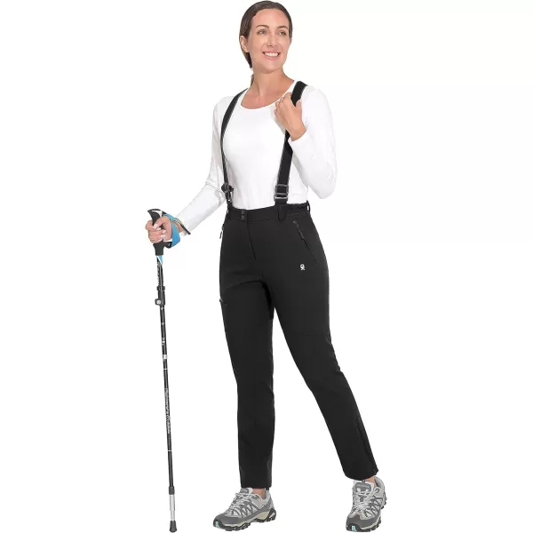 Little Donkey Andy Women's Skiing Bibs Fleece Lined Snow Pants, Winter Water-Repellent Snowboard Pants with Suspenders
