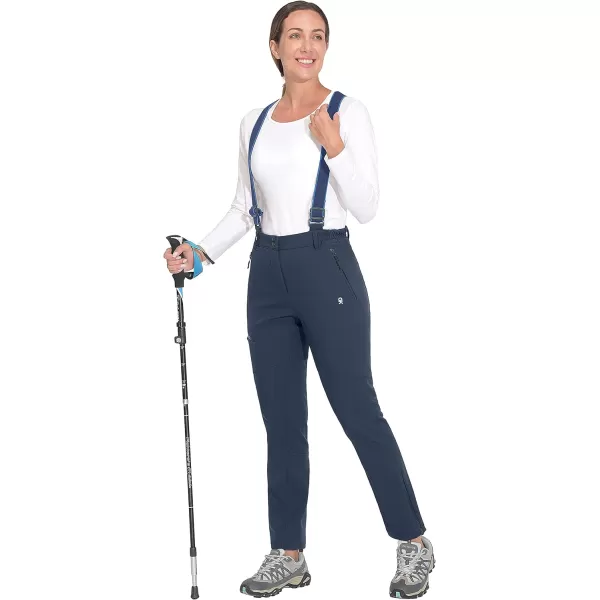 Little Donkey Andy Women's Skiing Bibs Fleece Lined Snow Pants, Winter Water-Repellent Snowboard Pants with Suspenders