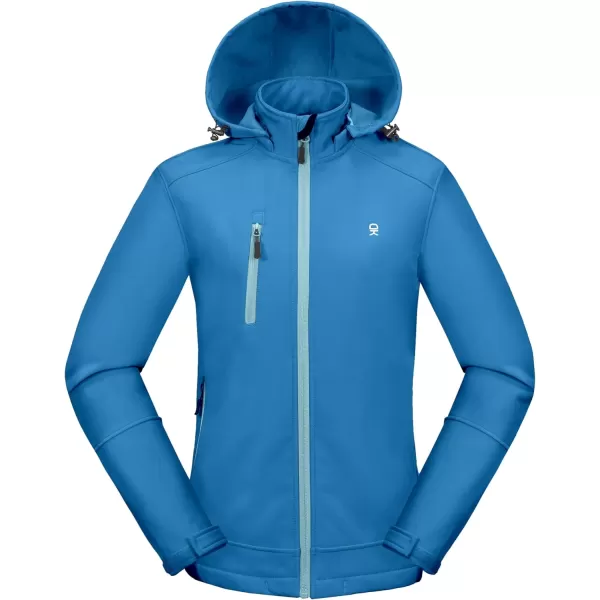 Little Donkey Andy Women’s Softshell Jacket, Ski Snowboarding Jacket with Removable Hood, Fleece Lined and Water Repellent