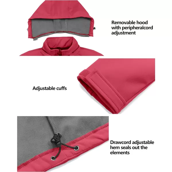 Little Donkey Andy Women’s Softshell Jacket, Ski Snowboarding Jacket with Removable Hood, Fleece Lined and Water Repellent