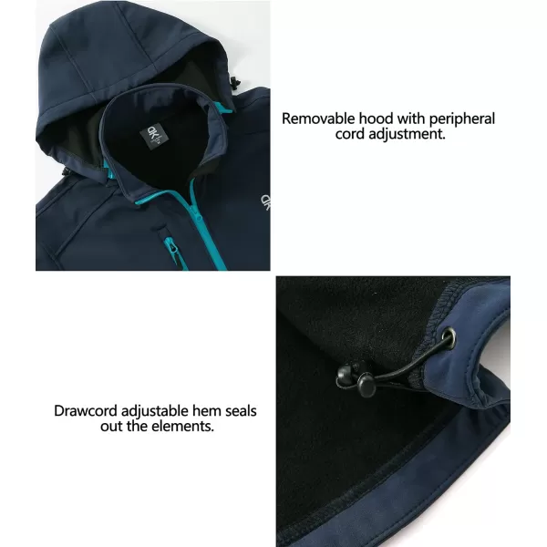 Little Donkey Andy Women’s Softshell Jacket, Ski Snowboarding Jacket with Removable Hood, Fleece Lined and Water Repellent