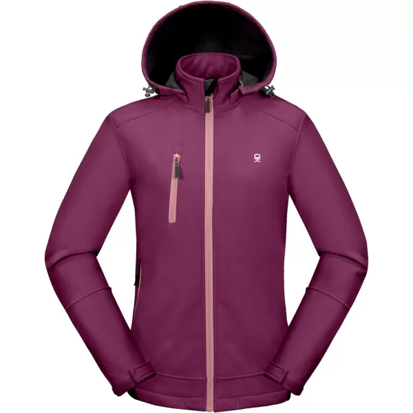 Little Donkey Andy Women’s Softshell Jacket, Ski Snowboarding Jacket with Removable Hood, Fleece Lined and Water Repellent