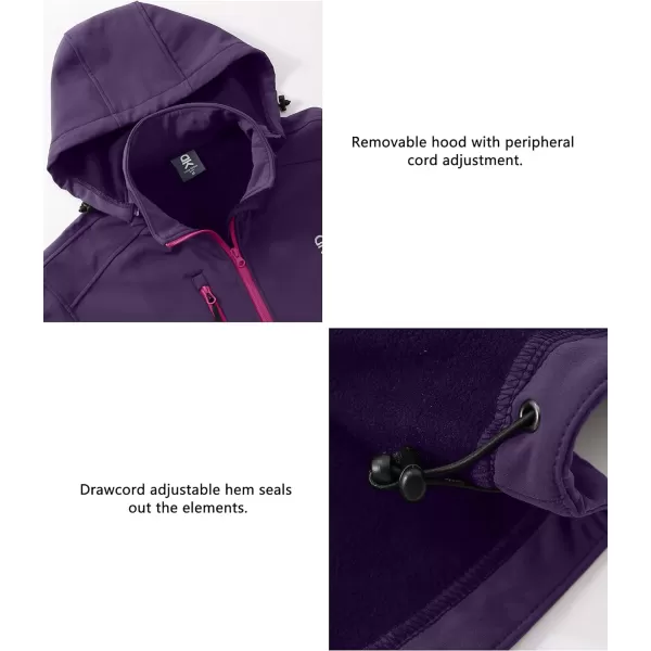 Little Donkey Andy Women’s Softshell Jacket, Ski Snowboarding Jacket with Removable Hood, Fleece Lined and Water Repellent