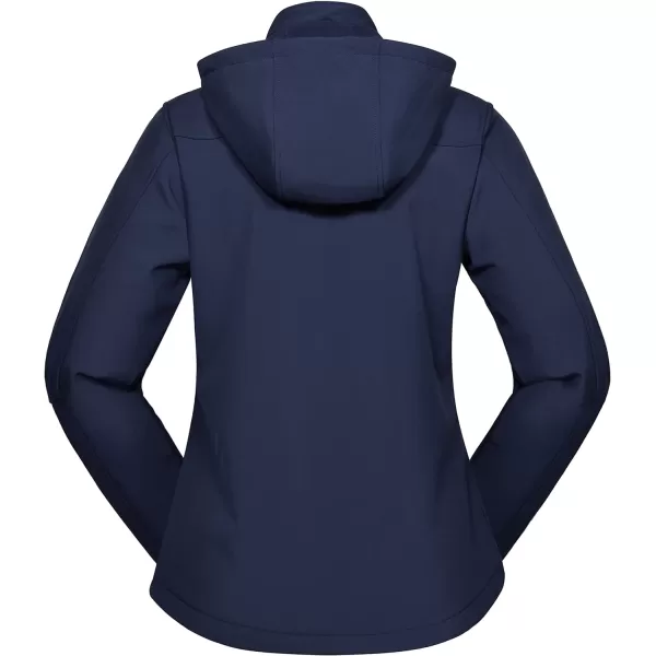 Little Donkey Andy Women’s Softshell Jacket, Ski Snowboarding Jacket with Removable Hood, Fleece Lined and Water Repellent