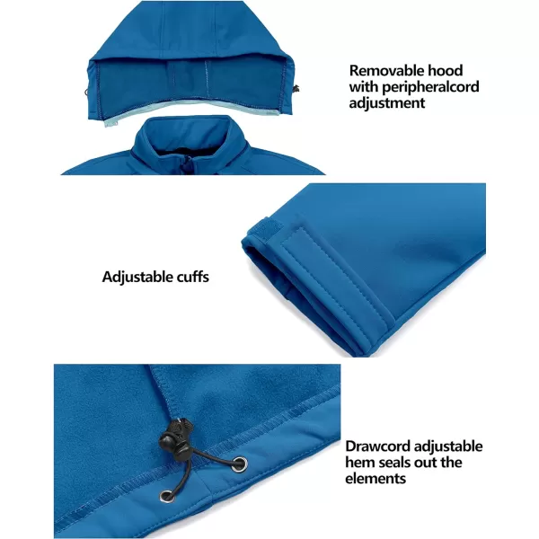 Little Donkey Andy Women’s Softshell Jacket, Ski Snowboarding Jacket with Removable Hood, Fleece Lined and Water Repellent
