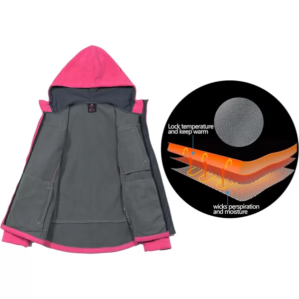 Little Donkey Andy Women's Thermal Polar Fleece Jackets for Hiking Travel Ski Midweight Warm Windproof Hooded Winter
