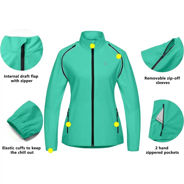 Little Donkey Andy Women's UPF 50+ Cycling Jacket Windbreaker with Removable Sleeves