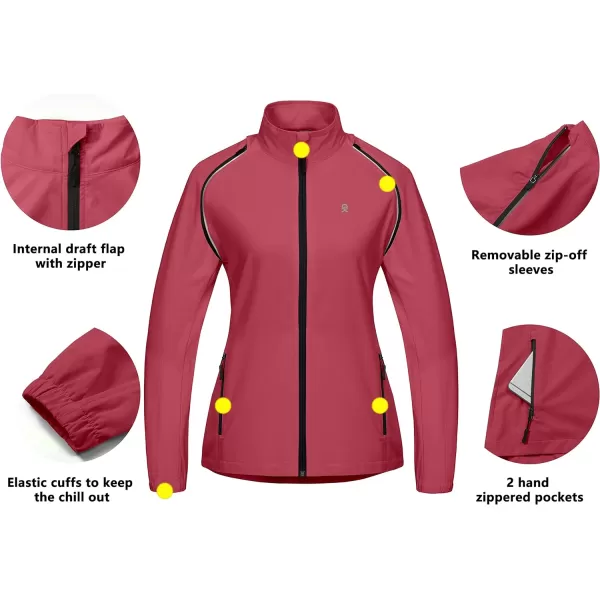 Little Donkey Andy Women's UPF 50+ Cycling Jacket Windbreaker with Removable Sleeves