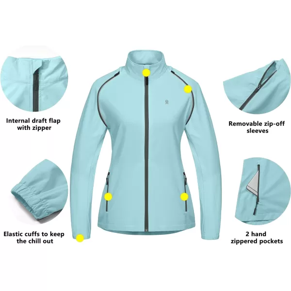 Little Donkey Andy Women's UPF 50+ Cycling Jacket Windbreaker with Removable Sleeves