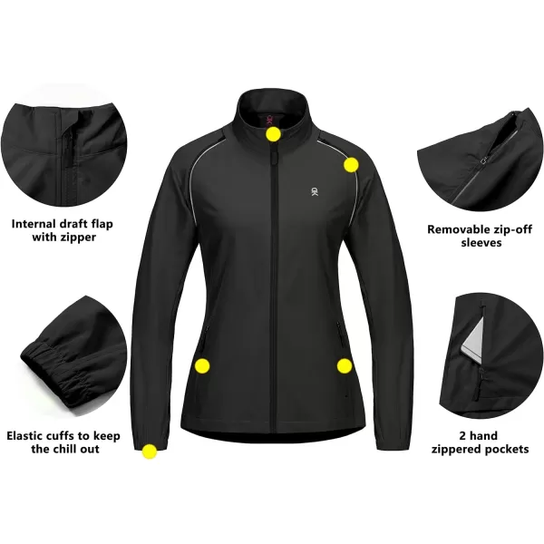 Little Donkey Andy Women's UPF 50+ Cycling Jacket Windbreaker with Removable Sleeves