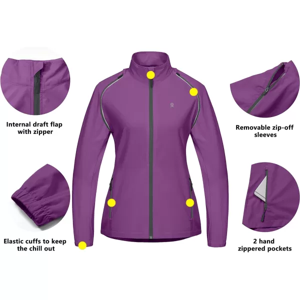 Little Donkey Andy Women's UPF 50+ Cycling Jacket Windbreaker with Removable Sleeves