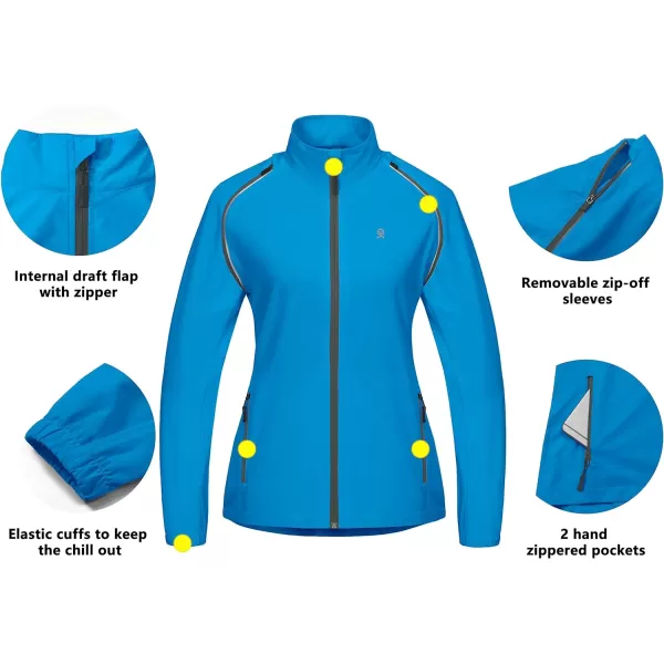 Little Donkey Andy Women's UPF 50+ Cycling Jacket Windbreaker with Removable Sleeves