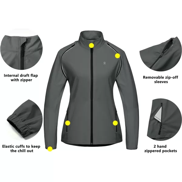 Little Donkey Andy Women's UPF 50+ Cycling Jacket Windbreaker with Removable Sleeves