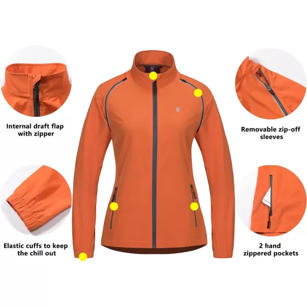 Little Donkey Andy Women's UPF 50+ Cycling Jacket Windbreaker with Removable Sleeves