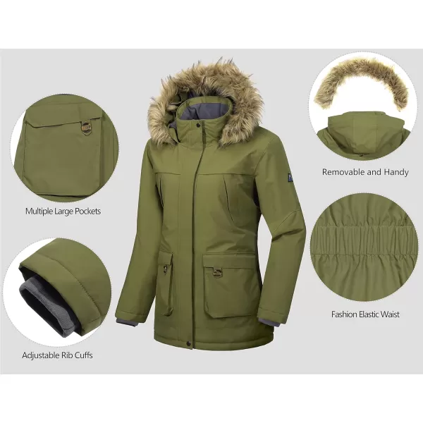 Little Donkey Andy Women's Waterproof Insulated parka Jacket Hooded Ski Coat Long Mountain Jacket