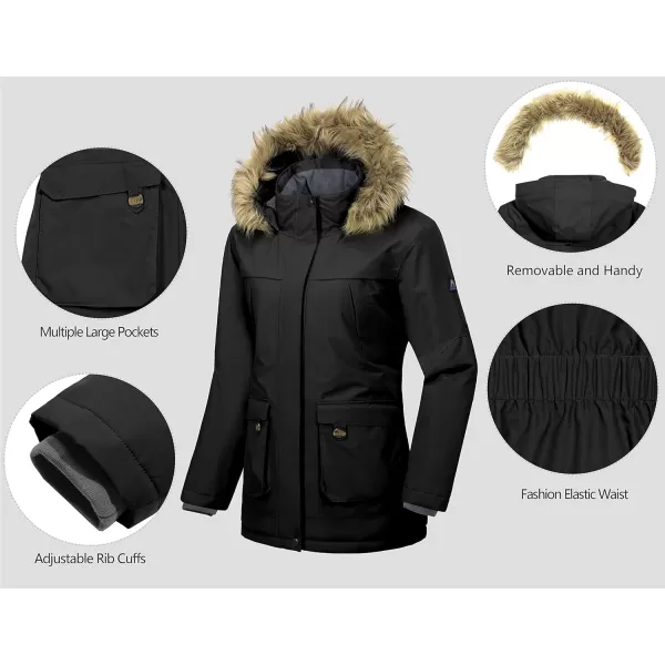 Little Donkey Andy Women's Waterproof Insulated parka Jacket Hooded Ski Coat Long Mountain Jacket
