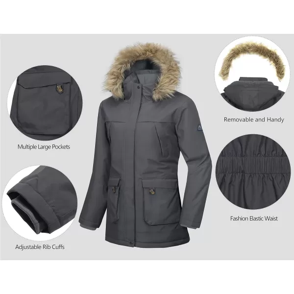 Little Donkey Andy Women's Waterproof Insulated parka Jacket Hooded Ski Coat Long Mountain Jacket