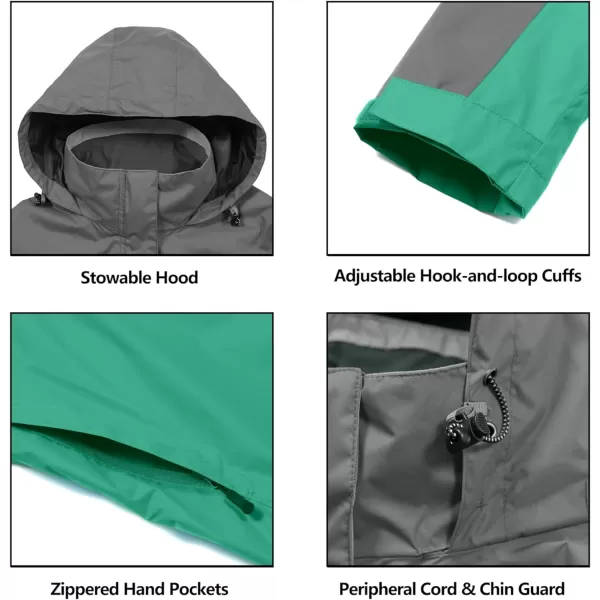Little Donkey Andy Women’s Waterproof Rain Jacket Outdoor Windbreaker Rain Shell for Hiking, Travel