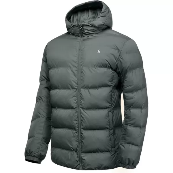 Little Donkey Andy Men's Puffer Jacket Lightweight Warm Winter Coat With 4 Pockets Full Zip Windproof Insulated Hooded Jacket