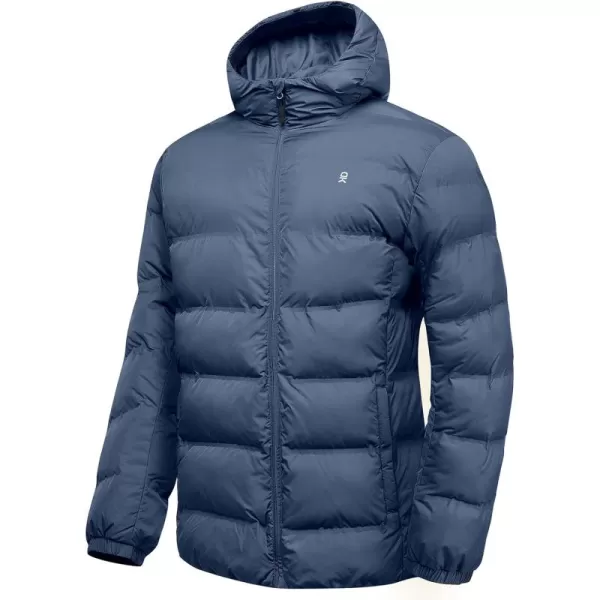 Little Donkey Andy Men's Puffer Jacket Lightweight Warm Winter Coat With 4 Pockets Full Zip Windproof Insulated Hooded Jacket