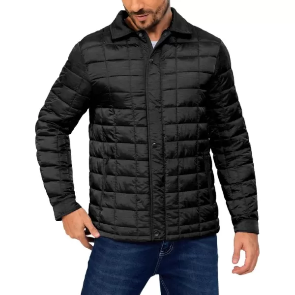 Little Donkey Andy Men's Puffer Jacket Lightweight Warm Winter Coat With 4 Pockets Full Zip Windproof Insulated Hooded Jacket