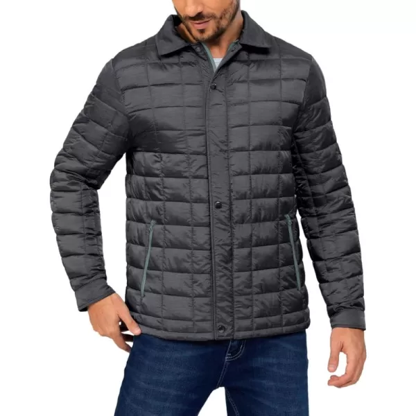 Little Donkey Andy Men's Puffer Jacket Lightweight Warm Winter Coat With 4 Pockets Full Zip Windproof Insulated Hooded Jacket
