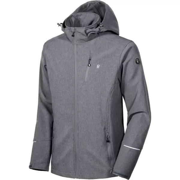 Little Donkey Andy Men's Softshell Jacket Ski Jacket with Removable Hood, Fleece Lined and Water Repellent