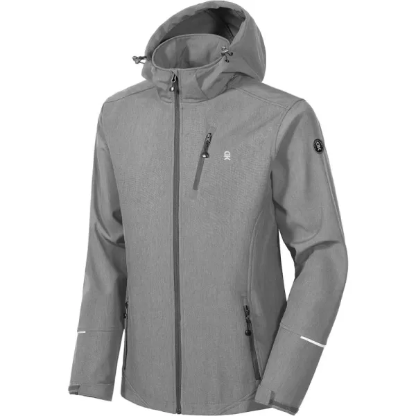 Little Donkey Andy Men's Softshell Jacket Ski Jacket with Removable Hood, Fleece Lined and Water Repellent
