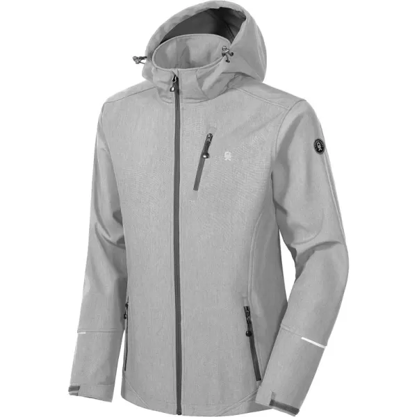 Little Donkey Andy Men's Softshell Jacket Ski Jacket with Removable Hood, Fleece Lined and Water Repellent