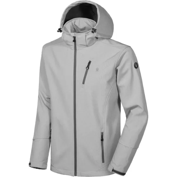 Little Donkey Andy Men's Softshell Jacket Ski Jacket with Removable Hood, Fleece Lined and Water Repellent