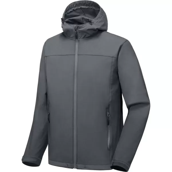 Little Donkey Andy Men’s Softshell Jacket with Removable Hood, Fleece Lined and Water Repellent