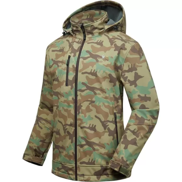 Little Donkey Andy Men’s Softshell Jacket with Removable Hood, Fleece Lined and Water Repellent