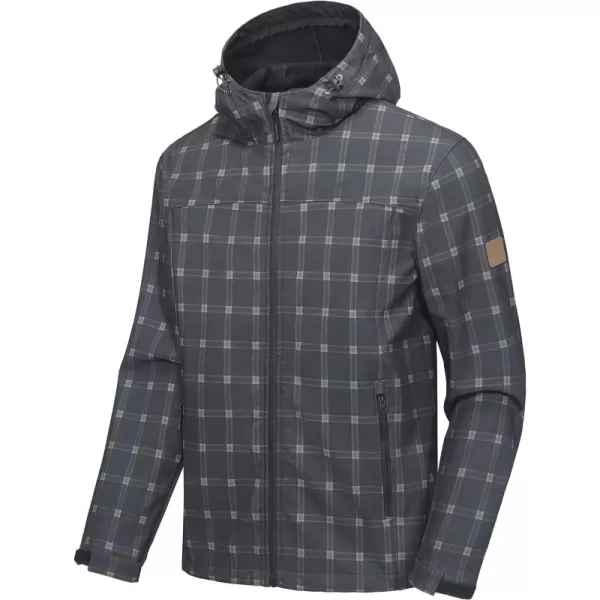 Little Donkey Andy Men’s Softshell Jacket with Removable Hood, Fleece Lined and Water Repellent